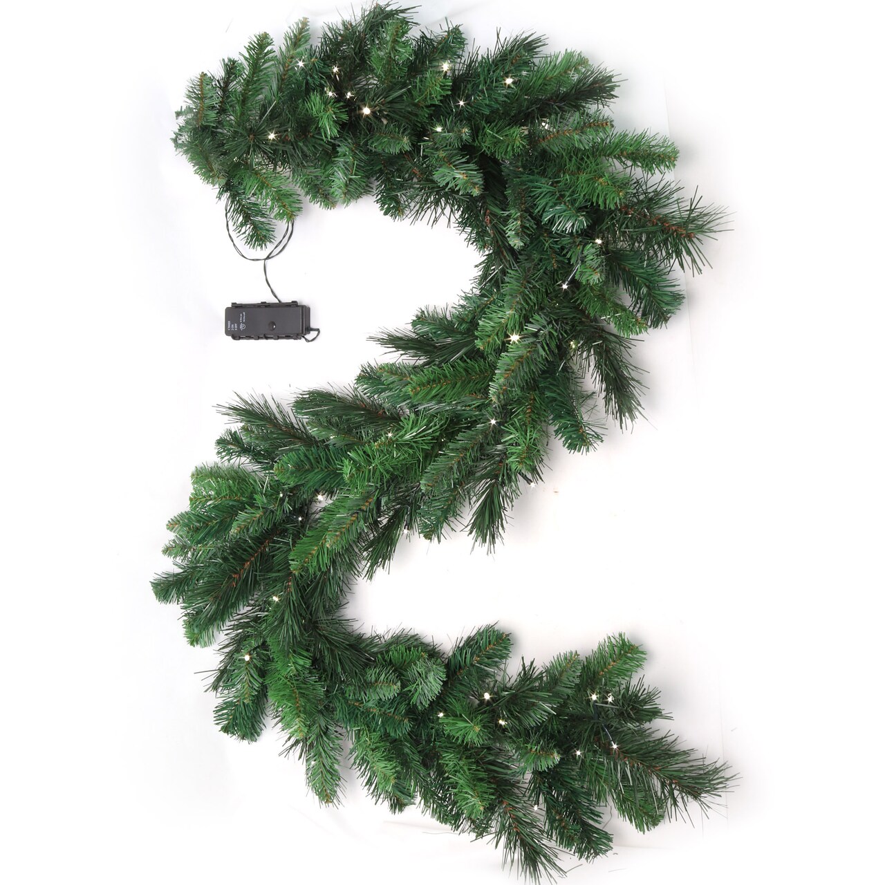 6ft Pre-Lit Deluxe Evergreen Pine Garland: 120 Realistic Tips, 75 Battery-Operated Lights, Indoor/Outdoor, Christmas Garlands, Home & Office Decor, Floral Home by Artificial Flowers